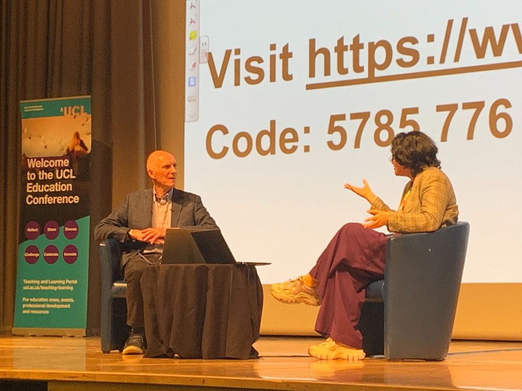 Professor Mike Sharples from the Open University in conversation with Mary McHarg, SU Activities and Engagement Sabbatical Officer