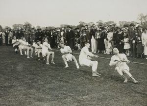 UCL Rope pulling Tug-of-War contest 1923 sports day.