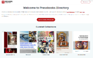Thumbnail screenshot of a web page of Pressbooks Directory.