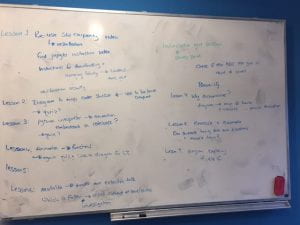 Photo of whiteboard showing learning resource planning