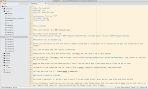 Screenshot showing markdown file for Morea framework