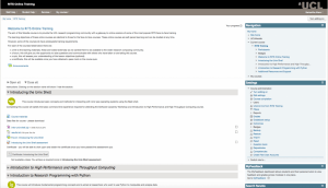 Screenshot showing associated Moodle course for online RITS courses