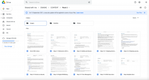 screen capture of GoogleDerive showing content drafts for wk3 of DSASHE course