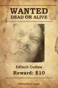 Fake wanted poster showing Martin with text reading 'wanted dead or alive'